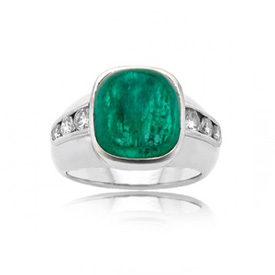 Colombian Emerald Ring Front View