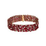 A purple colored gem studded bracelet